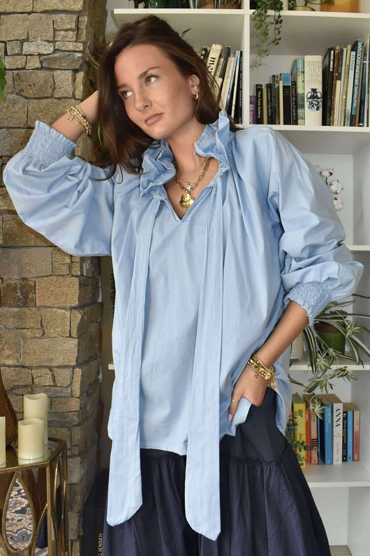 Paloma Poet Blouse Celeste Blue